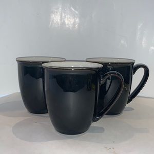 3x DENBY EVERYDAY BLACK PEPPER  MUGS